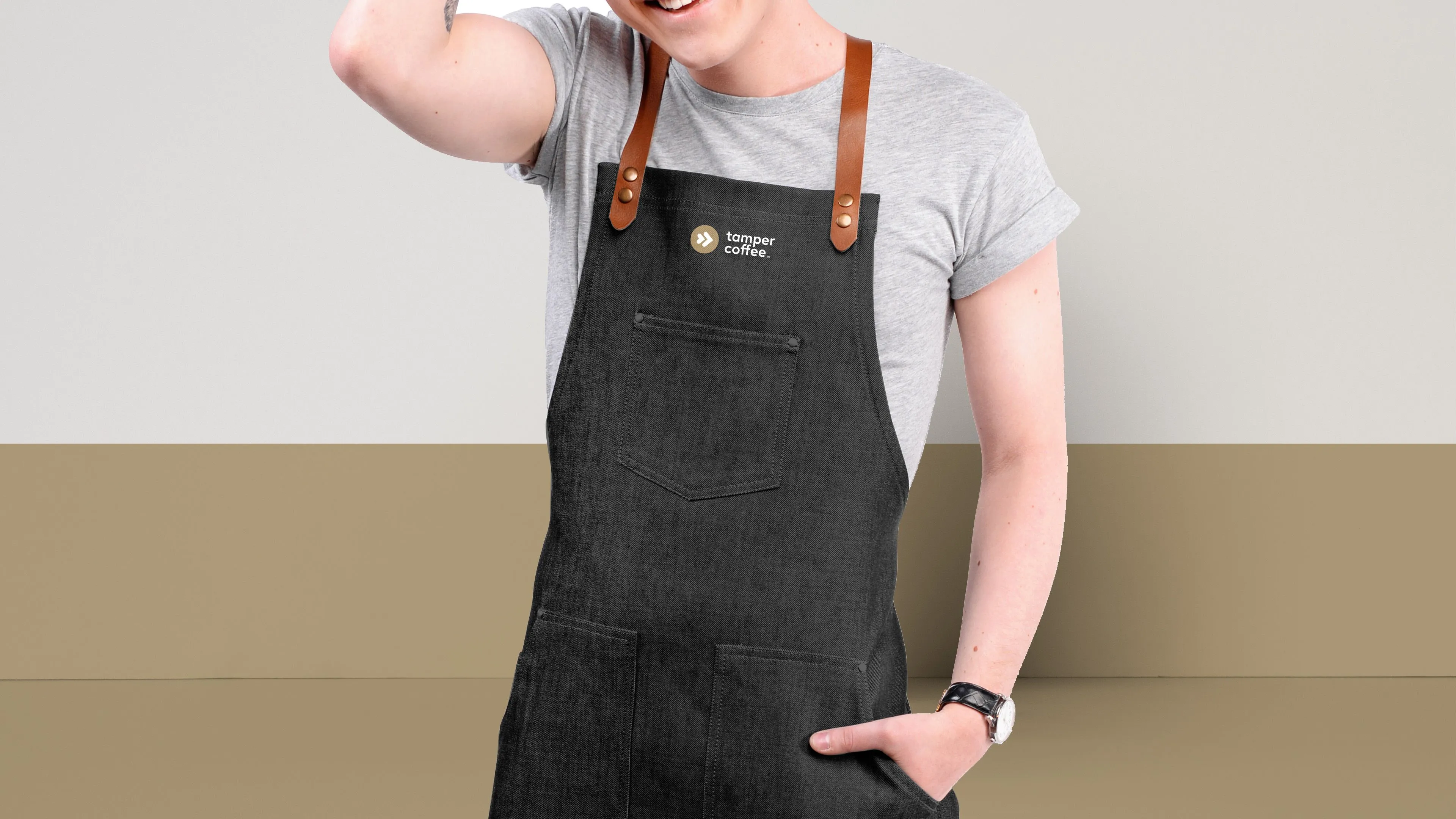 tamper coffee barista apron design